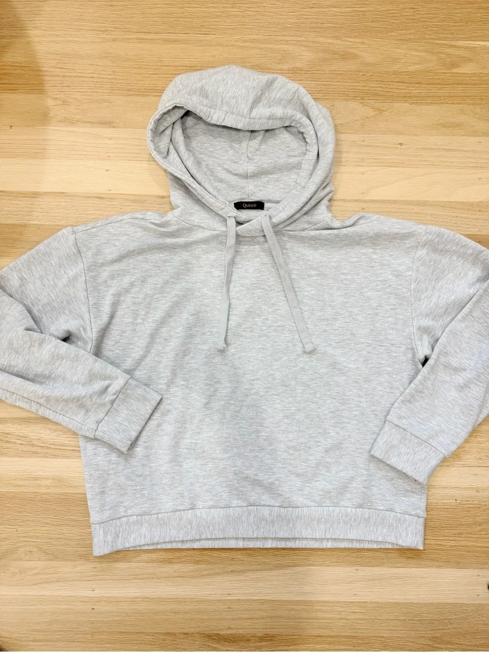 Quince Supersoft Pullover Hoodie Heather Grey M - Picture 2 of 8